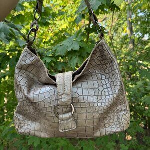 Donald Pliner Faux Crocodile Handbag